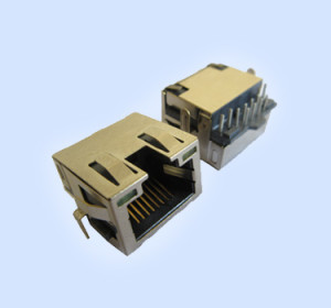 RJ45 Modular Jacks With LED Embedded R/A 8P8C